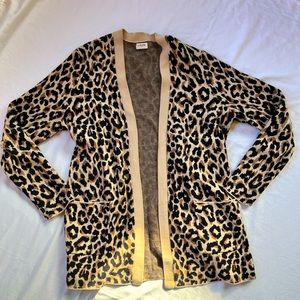 J Crew Cardigan M Cheetah Print